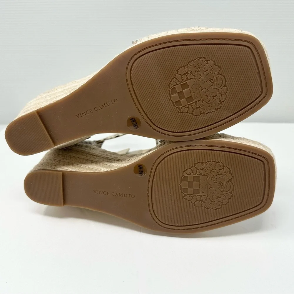 NEW Vince Camuto Jesla Espadrille Sandals Open Round Toe Wedge Size 6 W Wide
